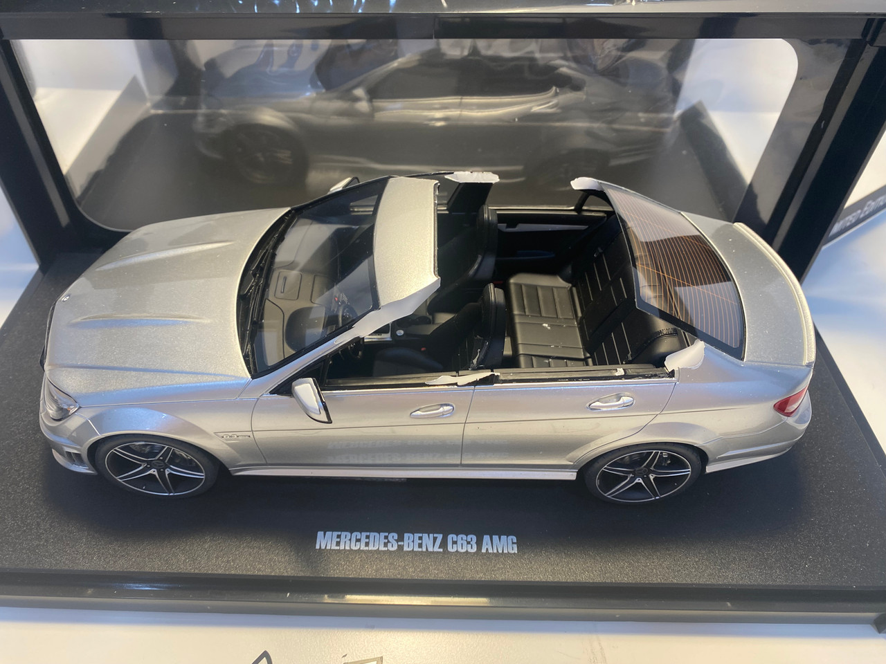 DAMAGED AS-IS 1/18 GT Spirit 2007 2008 Mercedes-Benz C63 AMG W204 (Silver) Car Model
