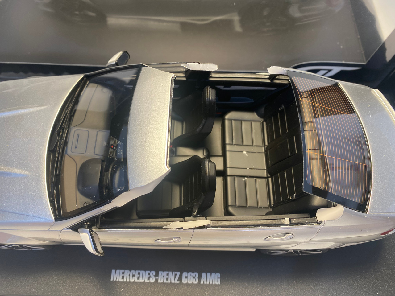 DAMAGED AS-IS 1/18 GT Spirit 2007 2008 Mercedes-Benz C63 AMG W204 (Silver) Car Model