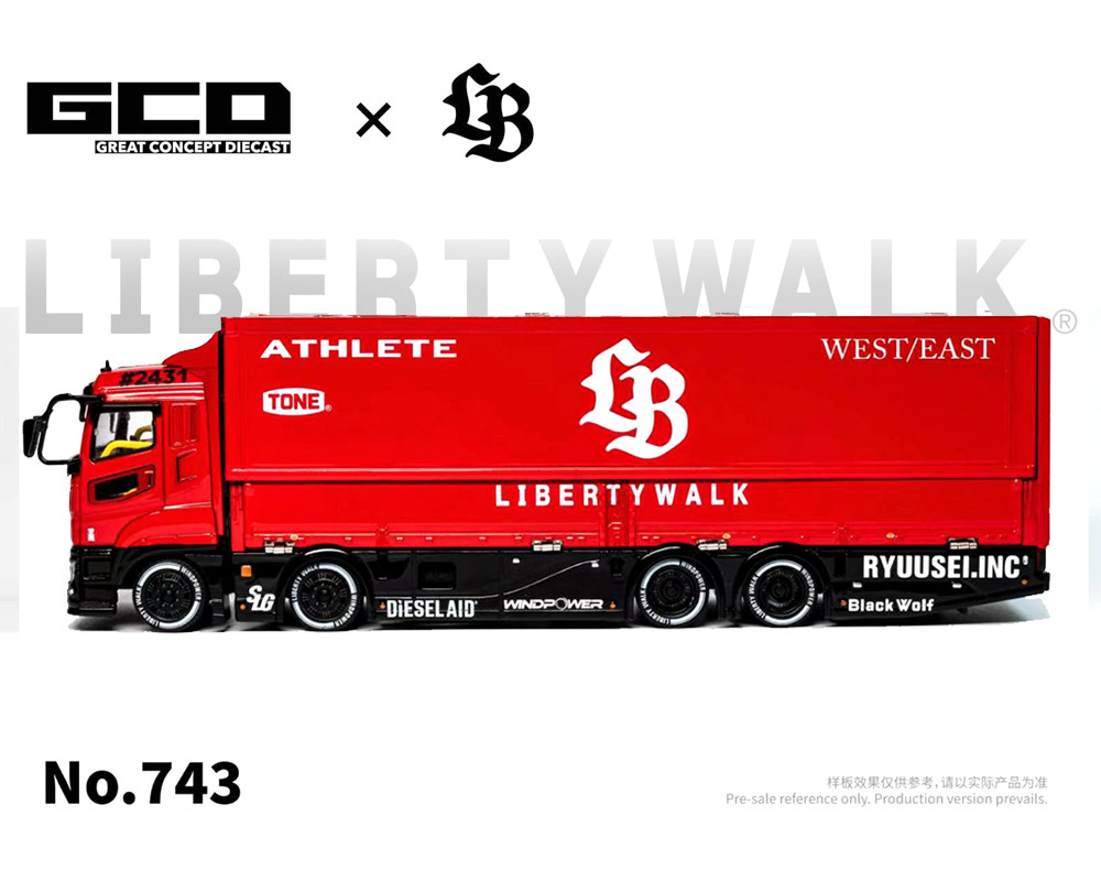 1/64 GCD LBWK Mitsubishi Fuso Super Great Super Silhouette (Red) Diecast Model
