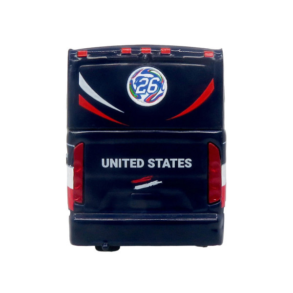 MCI J4500 Coach Bus "United States National Soccer Team" Dark Blue with Graphics "International Federation of the Global Game" Series Limited Edition to 504 pieces Worldwide 1/87 (HO) Diecast Model by Iconic Replicas