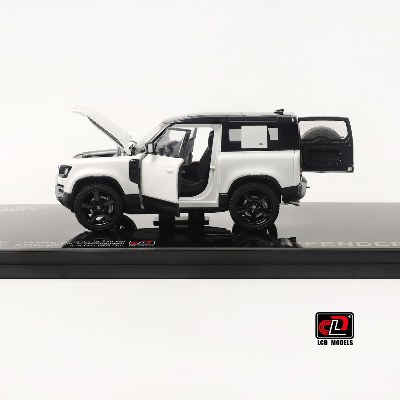 1/43 LCD Land Rover Defender 90 (White) Diecast Car Model