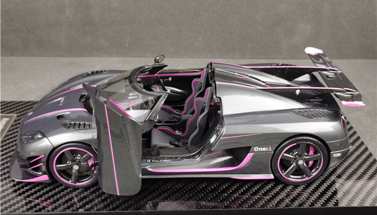 1/18 Frontiart Koenigsegg One:1 (Carbon Fiber Pink) Fully Open Diecast Car Model Limited