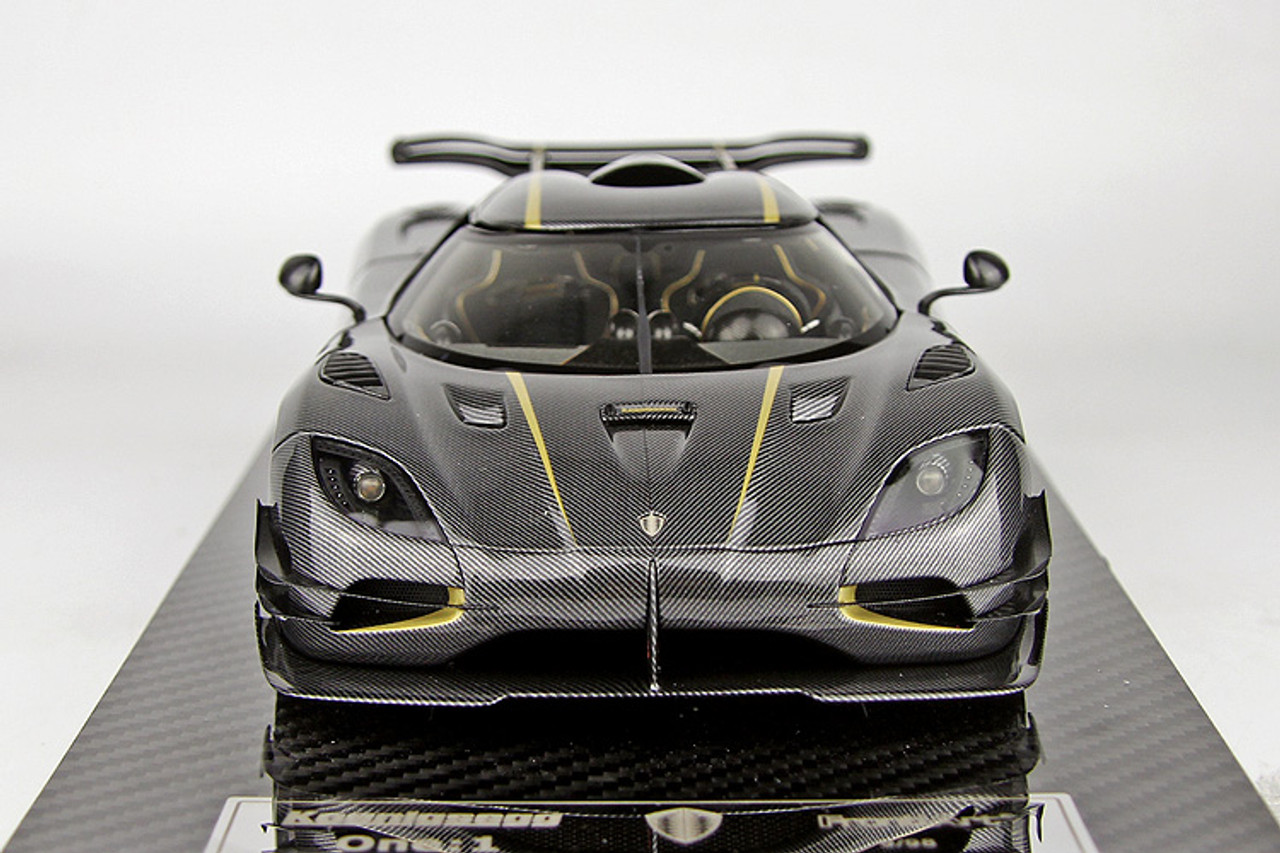 1/18 Frontiart Koenigsegg One:1 (Carbon Fiber w/ Gold Line) Fully Open Diecast Car Model Limited
