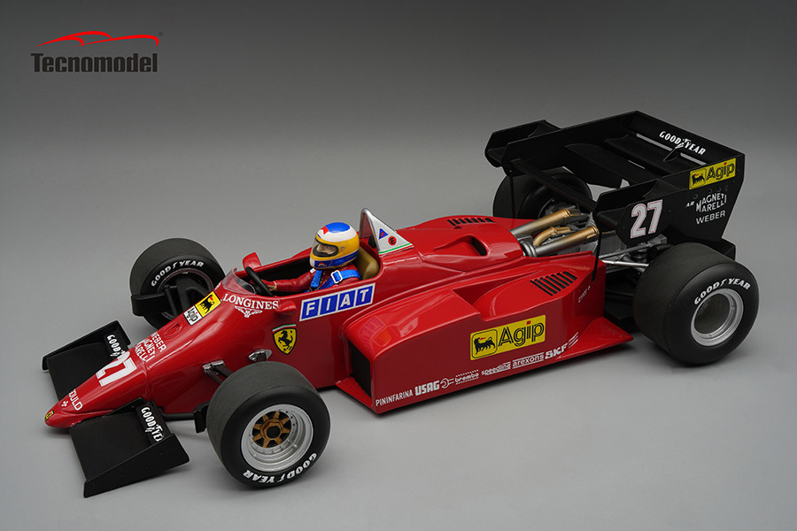 1/12 Tecnomodel Ferrari 126 C4-M2 1984 European GP Driver M. Alboreto 2nd Place Car #27 Car Model with Driver Figure