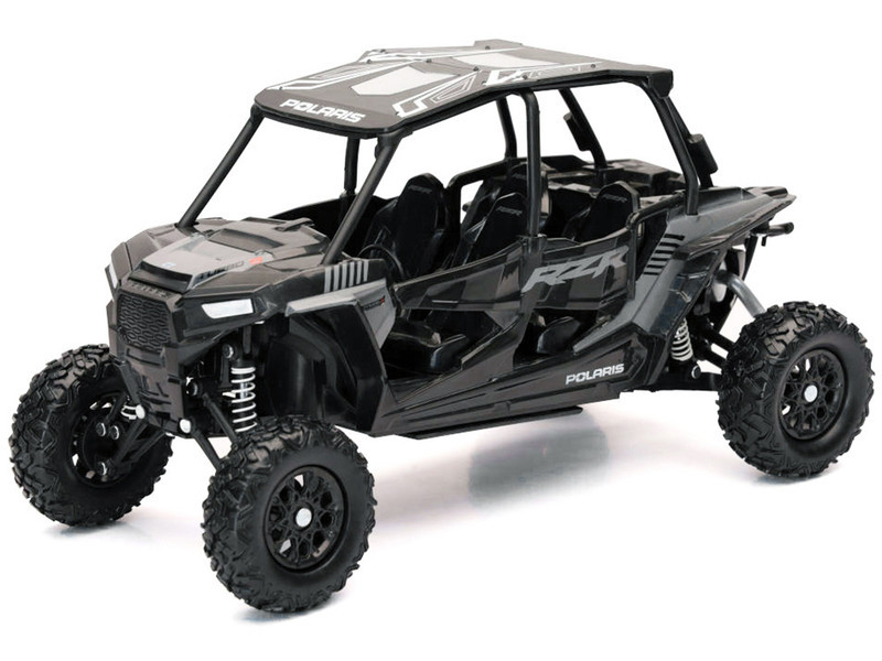 Polaris RZR XP 4 Turbo EPS Sport UTV Onyx Black with Gray Graphics 1/18 Diecast Model by New Ray