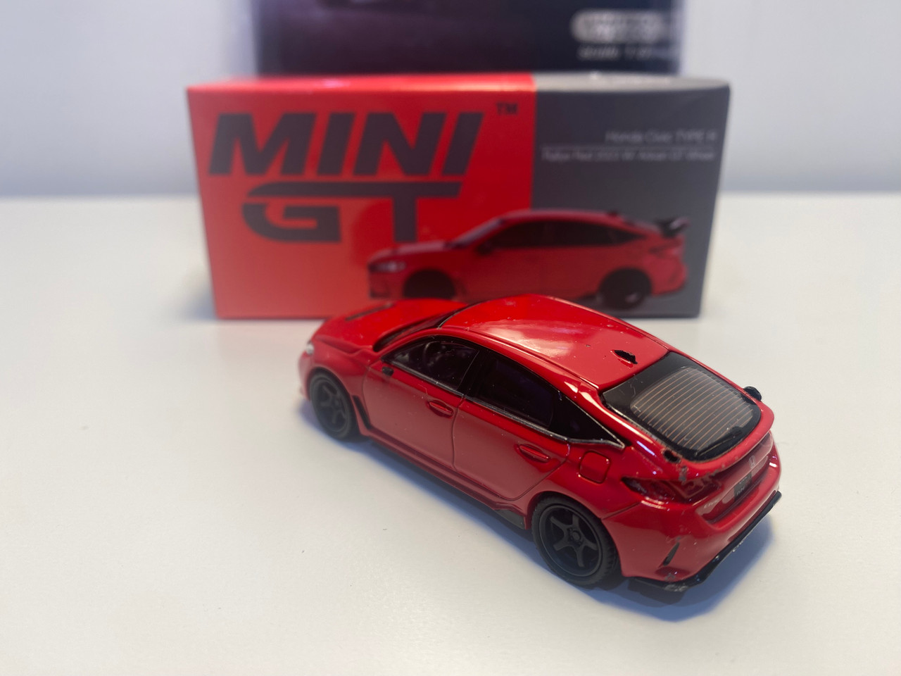 DAMAGED AS-IS 1/64 Mini GT 2023 Honda Civic Type R Rallye (Red) with Advan GT Wheels Diecast Car Model
