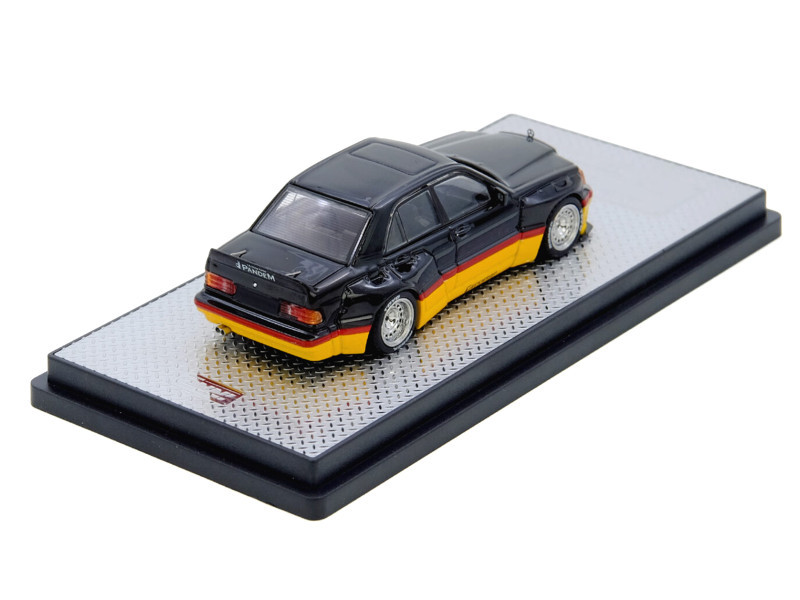Pandem Rocket Bunny 190E Black with Red and Yellow Stripes "Diecast Con Madrid 2026 Event Edition" 1/64 Diecast Model Car by Inno Models