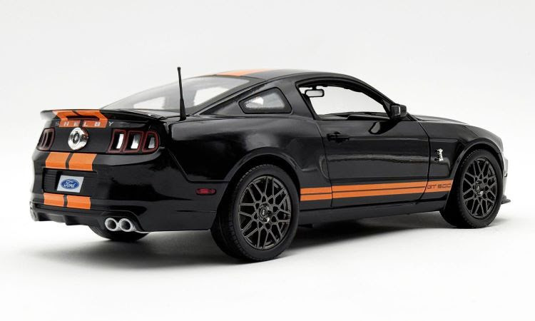 1/18 Shelby Collectibles 2013 Ford Mustang Shelby GT500 (Black with Orange Stripes) "Superman" Car Diecast Car Model