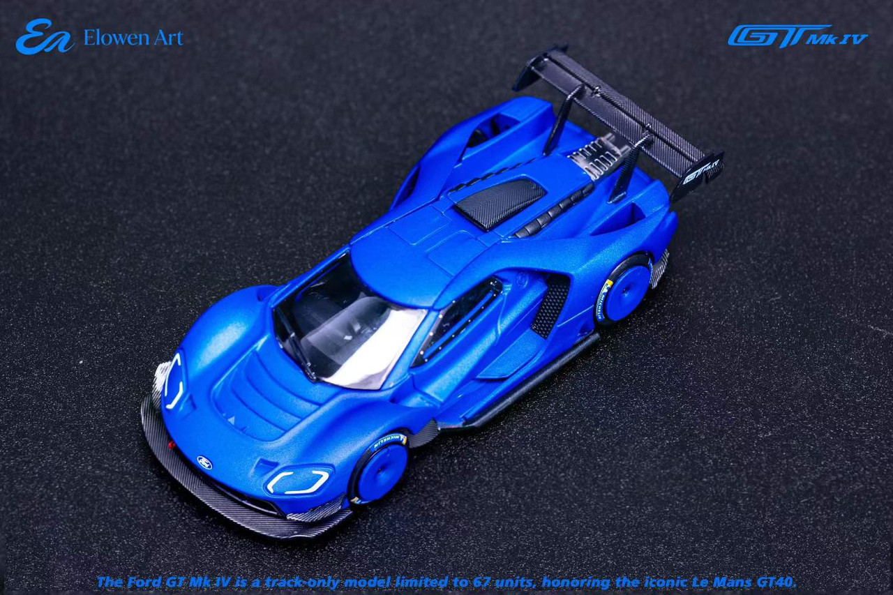 1/64 EA Elowen Art Ford GT Mark IV (Matte Blue) Diecast Car Model