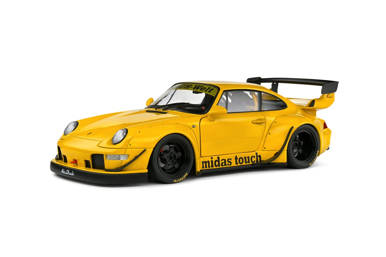 1/18 Solido Porsche 911 (993) RWB Rauh-Welt Midas Touch (Yellow) Diecast Car Model