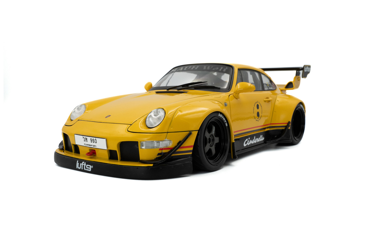 RWB Cinderella イエロー 1/18 ミニカー 1/18 Solido Porsche 911 (993) RWB Rauh-Welt Cinderella (Yellow