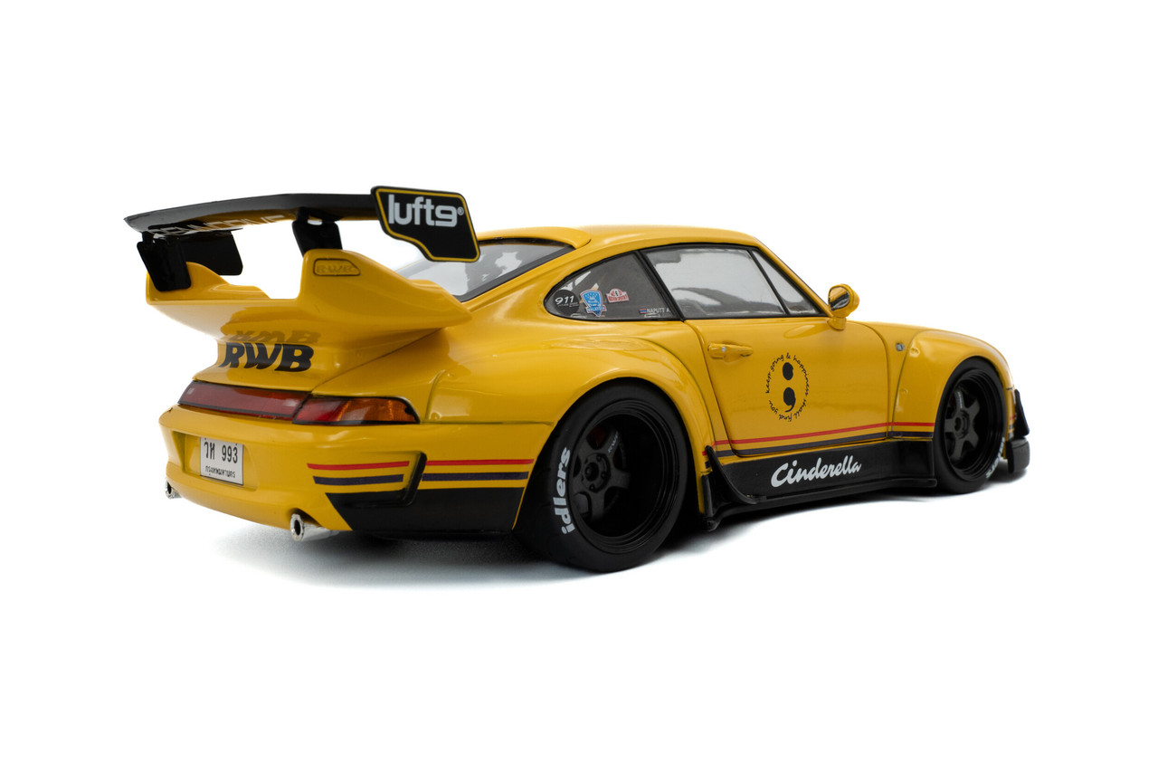 Solido 1/18 RWB Porsche 911 フィギュア付 1/18 Solido Porsche 911 (993) RWB Rauh-Welt Cinderella (Yellow