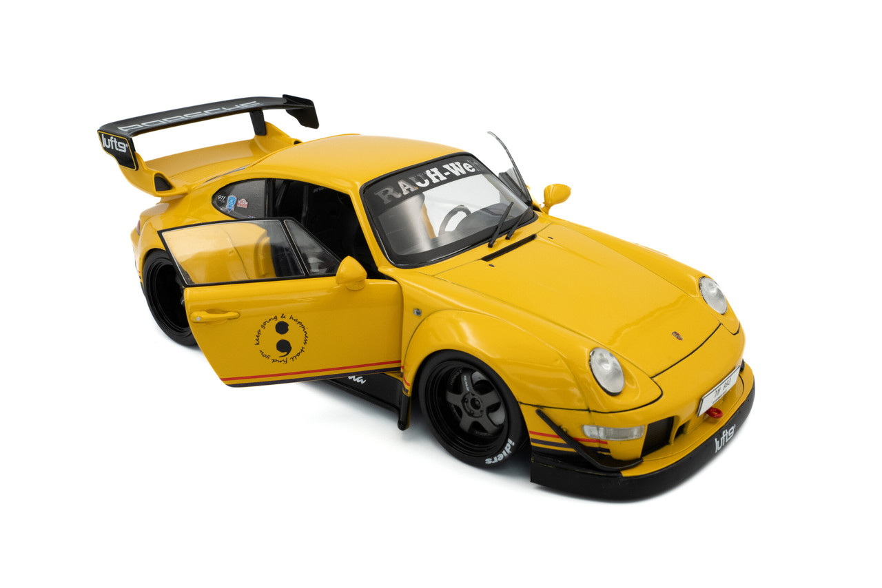 RWB Cinderella イエロー 1/18 ミニカー 1/18 Solido Porsche 911 (993) RWB Rauh-Welt Cinderella (Yellow