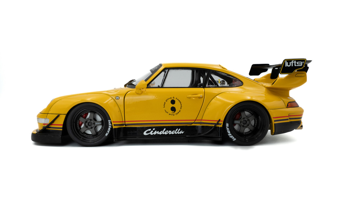 RWB Cinderella イエロー 1/18 ミニカー 1/18 Solido Porsche 911 (993) RWB Rauh-Welt Cinderella (Yellow