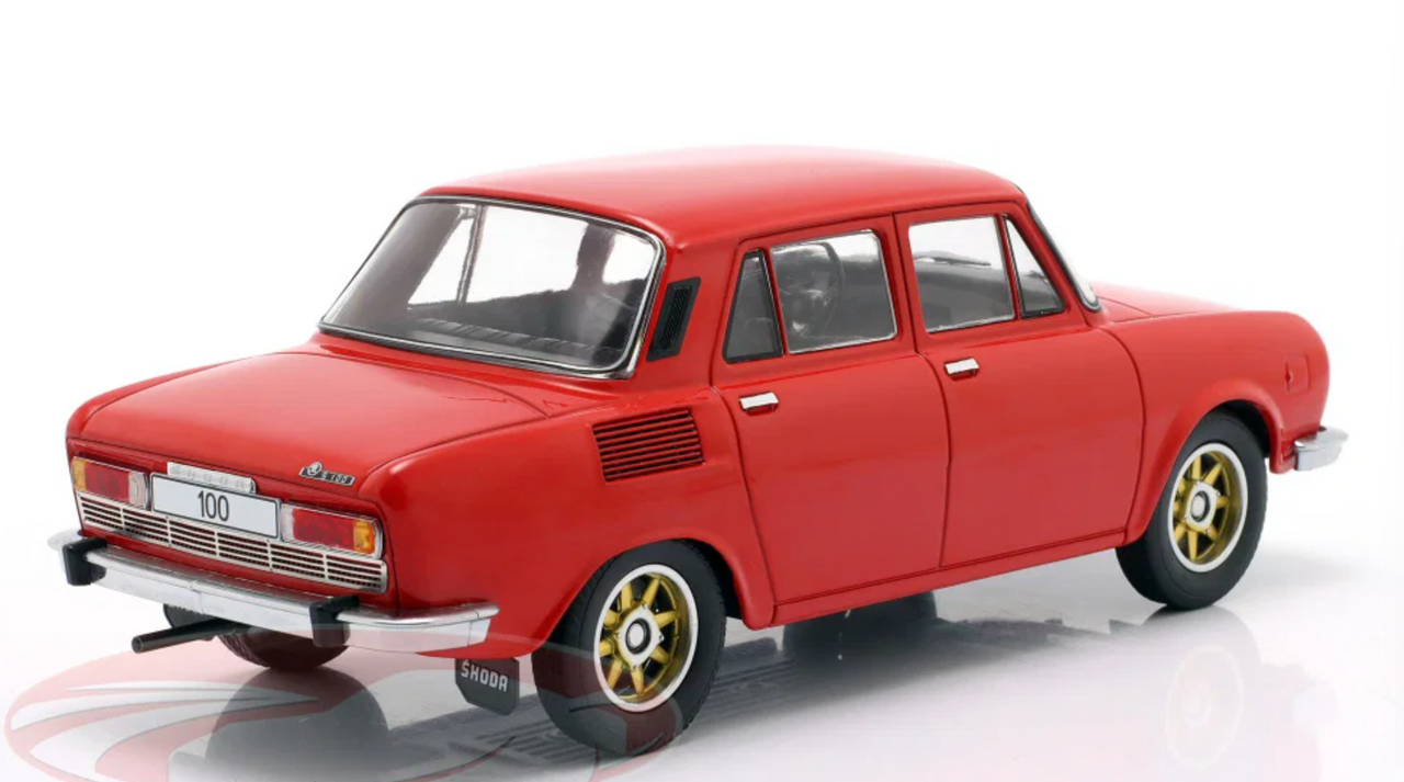 1/18 ModelCarGroup 1969 Skoda 100 (Red with Gold Wheels) Diecast Car Model
