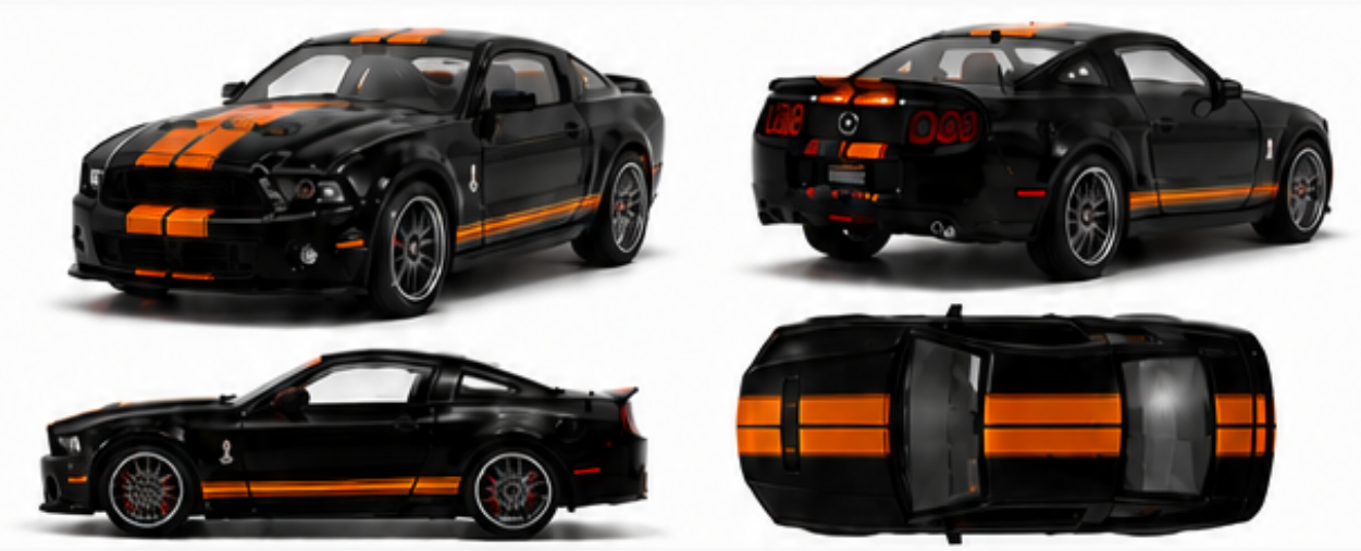 1/64 Shelby Collectibles 2013 Ford Mustang Shelby GT500 (Black with Orange Stripes) "Superman" Car Diecast Car Model