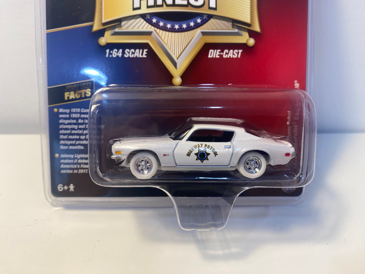 CHASE CAR 1/64 Johnny Lightning 1970 Chevrolet Camaro Z28 California Highway Patrol (CHP) (White) "America's Finest" Limited Edition to 3,600 pieces Worldwide Diecast Car Model