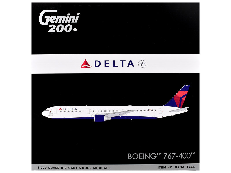 Boeing 767-400ER Commercial Aircraft "Delta Air Lines" (N482MH) White with Blue and Red Tail "Gemini 200" 1/200 Diecast Model Airplane by GeminiJets