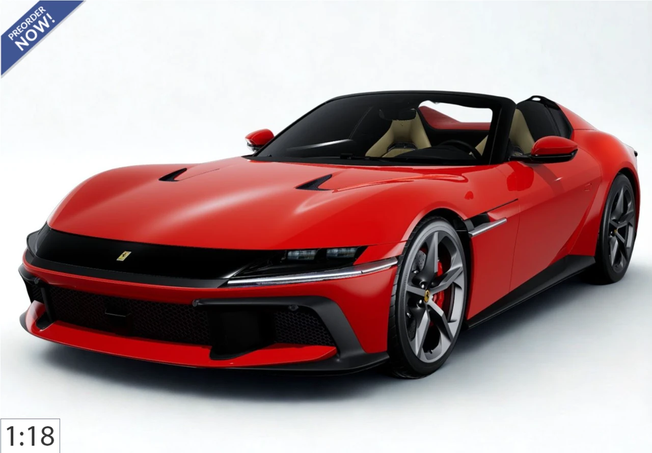1/18 BBR Ferrari 12Cilindri Spider (Rosso Corsa Red with Lucania Beige interior) Car Model Limited 24 Pieces