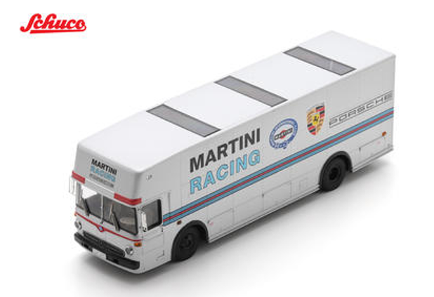 1/43 Schuco 1974 Mercedes-Benz O317 Race Car Transporter Martini (Silver) Diecast Car Model