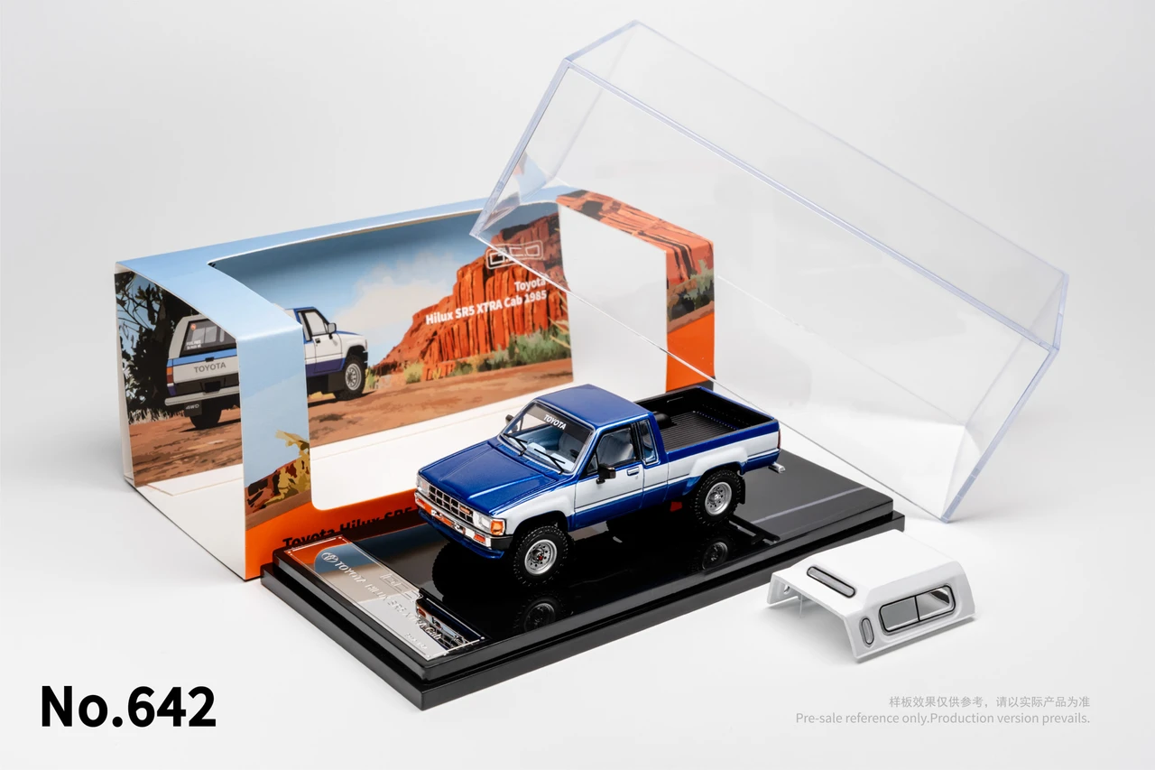 1/64 GCD Toyota Hilux Xtra Cab (Blue & White) Diecast Car Model