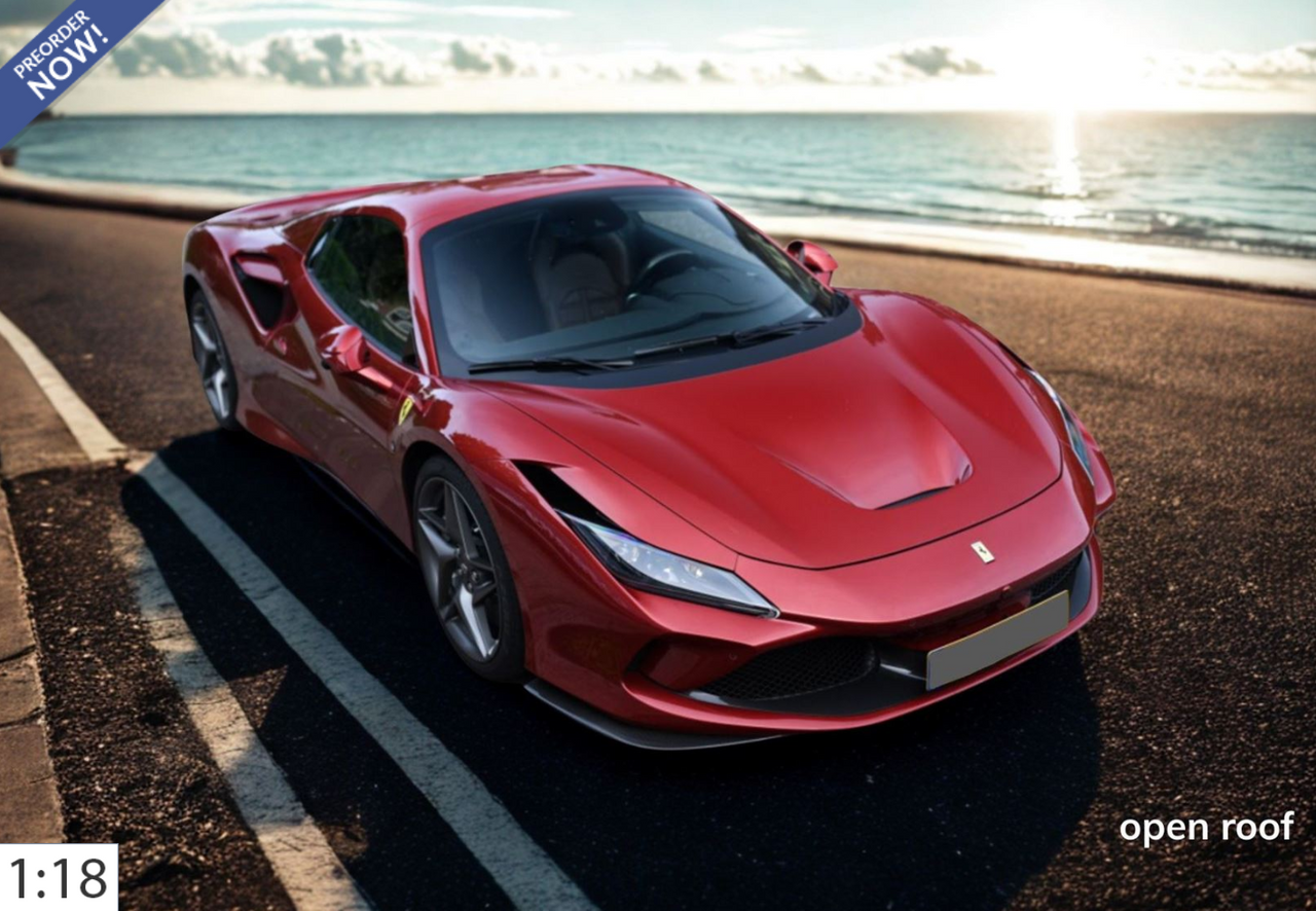 1/18 BBR Ferrari F8 Tributo Spider Open Roof (Fire Red) Car Model Limited