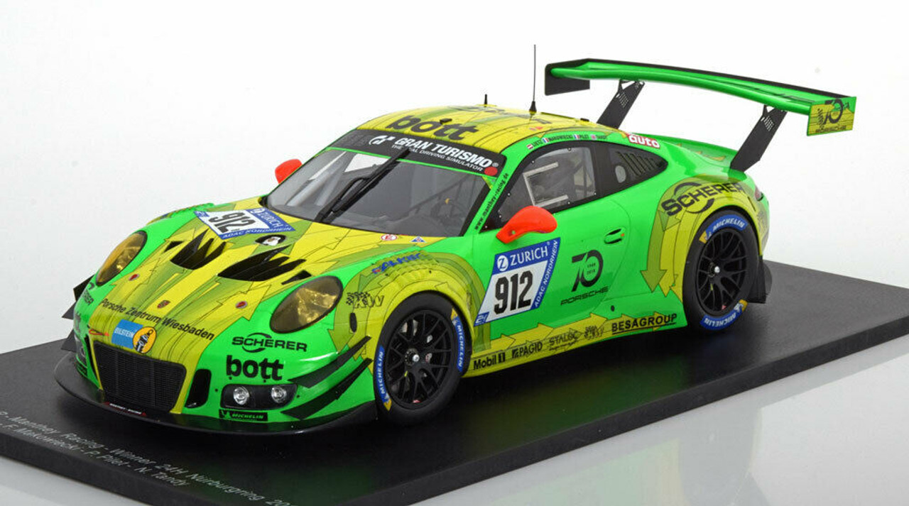 1/18 Spark Porsche 911 GT3 R Manthey Racing Winner 24H Nurburgring 2018 Car Model Limited