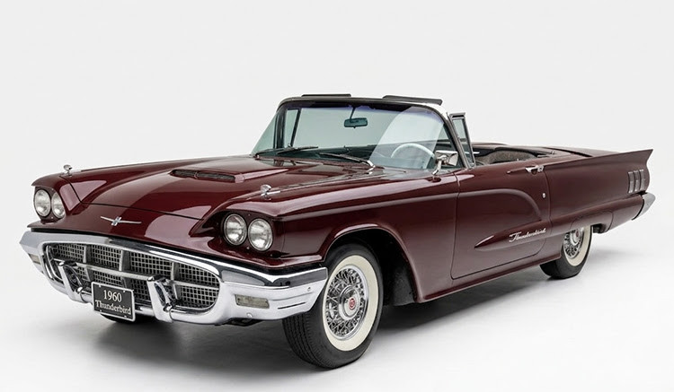 1/18 Sunstar 1960 Ford Thunderbird Convertible (Burgundy Red) Diecast Car Model