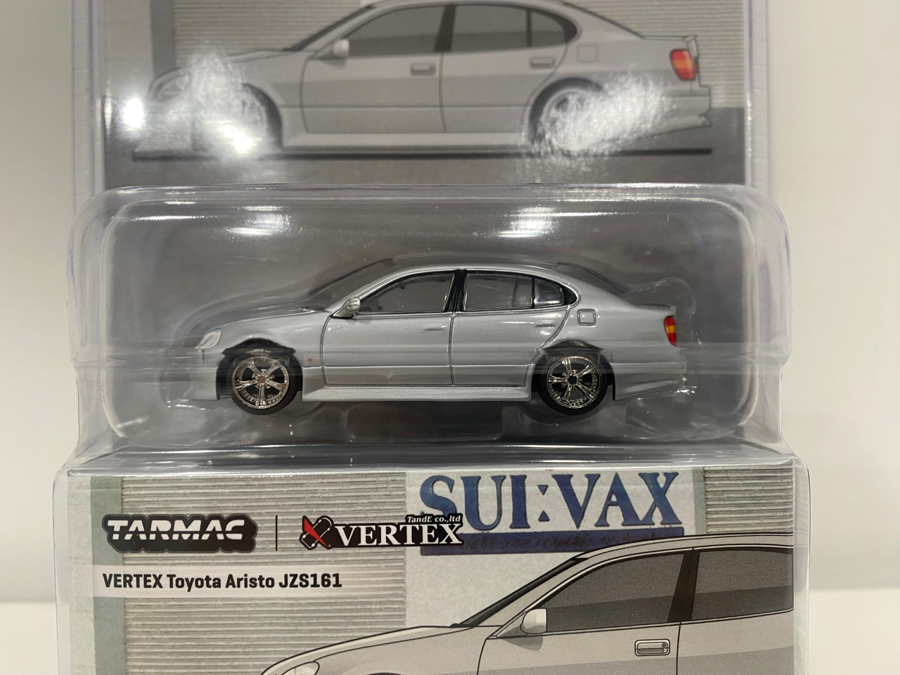 CHASE CAR 1/64 Tarmac Works Vertex Toyota Aristo JZS161 (Silver) Diecast Car Model
