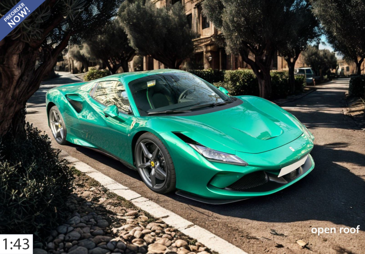 1/43 BBR Ferrari F8 Tributo Spider Open Roof (Green Jewel) Car Model Limited