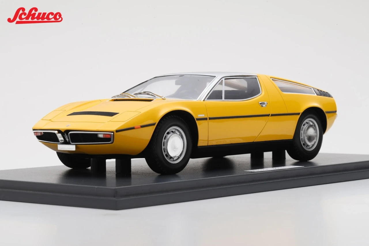 1/18 Schuco 1973 Maserati Bora (Yellow) Car Model