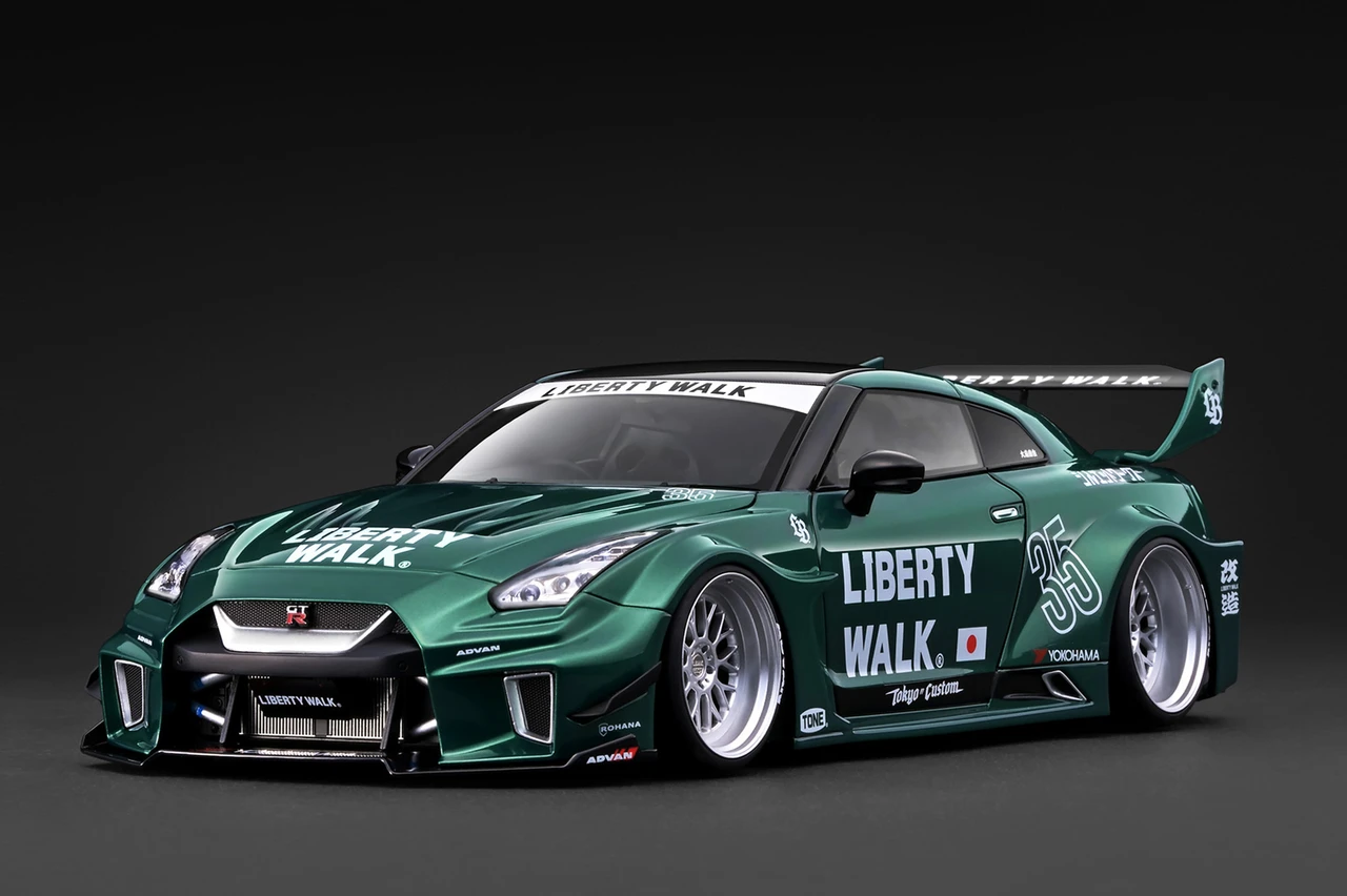 1/18 Ignition Model Nissan Skyline GT-R R35 LB-Silhouette WORKS GT 35GT-RR (Green Metallic) Car Model