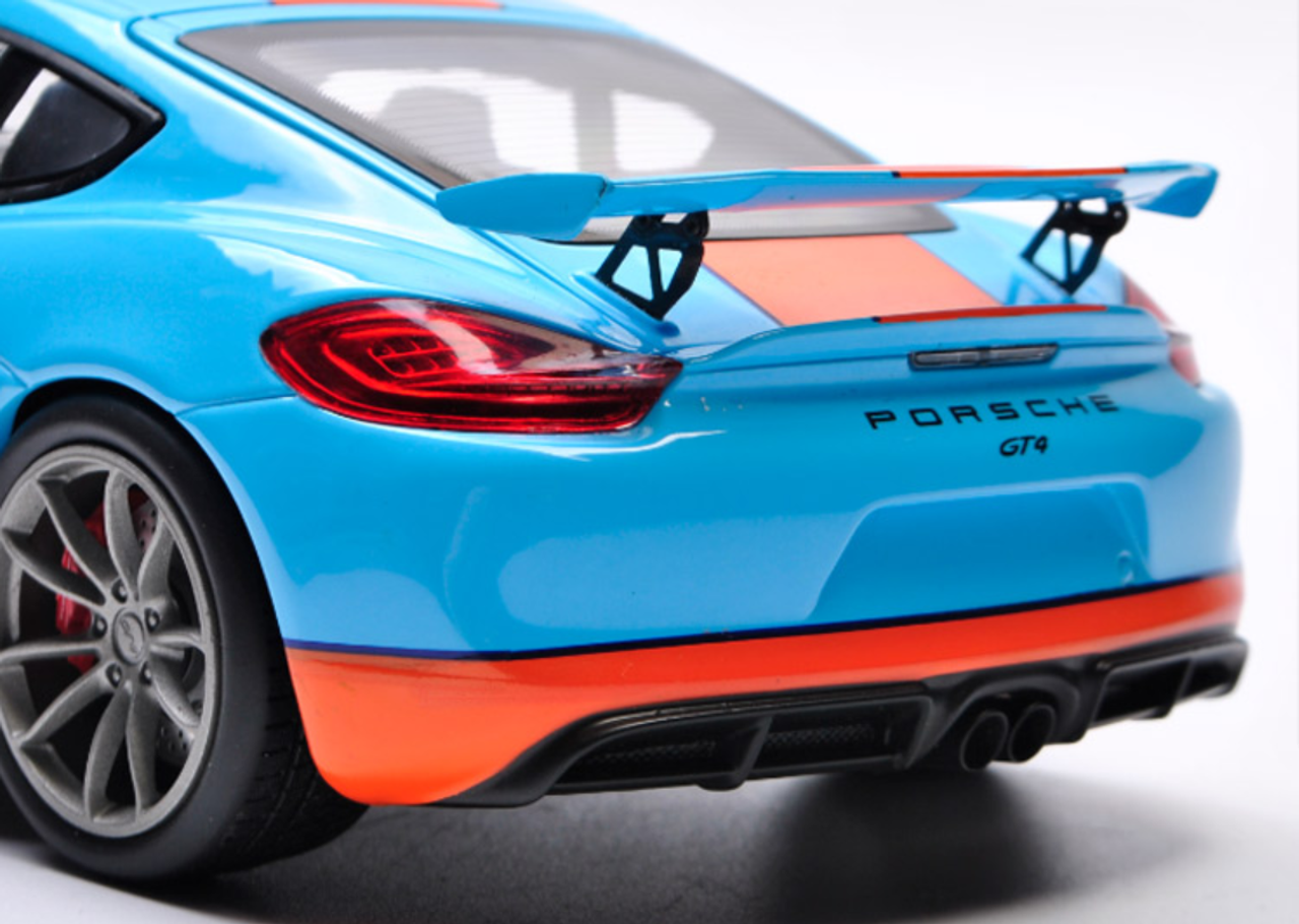 1/18 Schuco Porsche Cayman GT4 (Gulf) Diecast Car Model