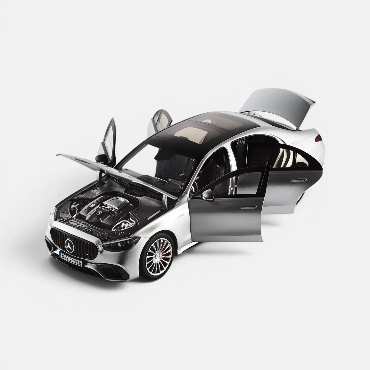 1/18 NZG 2026 Mercedes-AMG S 63 E Performance (High-Tech Silver) Diecast Car Model