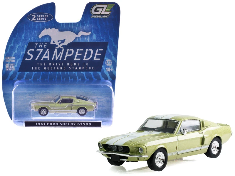 1/64 Greenlight 1967 Ford Shelby GT500 Fastback (Lime Green Gold) Diecast Car Model