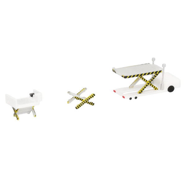 Container Loader 2 Vehicle Set White 1/500 Diecast Model by Herpa