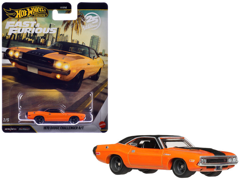 ミニカー 1970 Dodge Challenger 2Fast2Furious 1970 Dodge Challenger R/T Orange with Black Hood and Top 