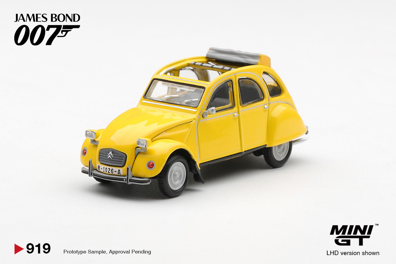 1/64 Mini GT Citroen 2CV (Yellow) "For Your Eyes Only" James Bond 007 Diecast Car Model