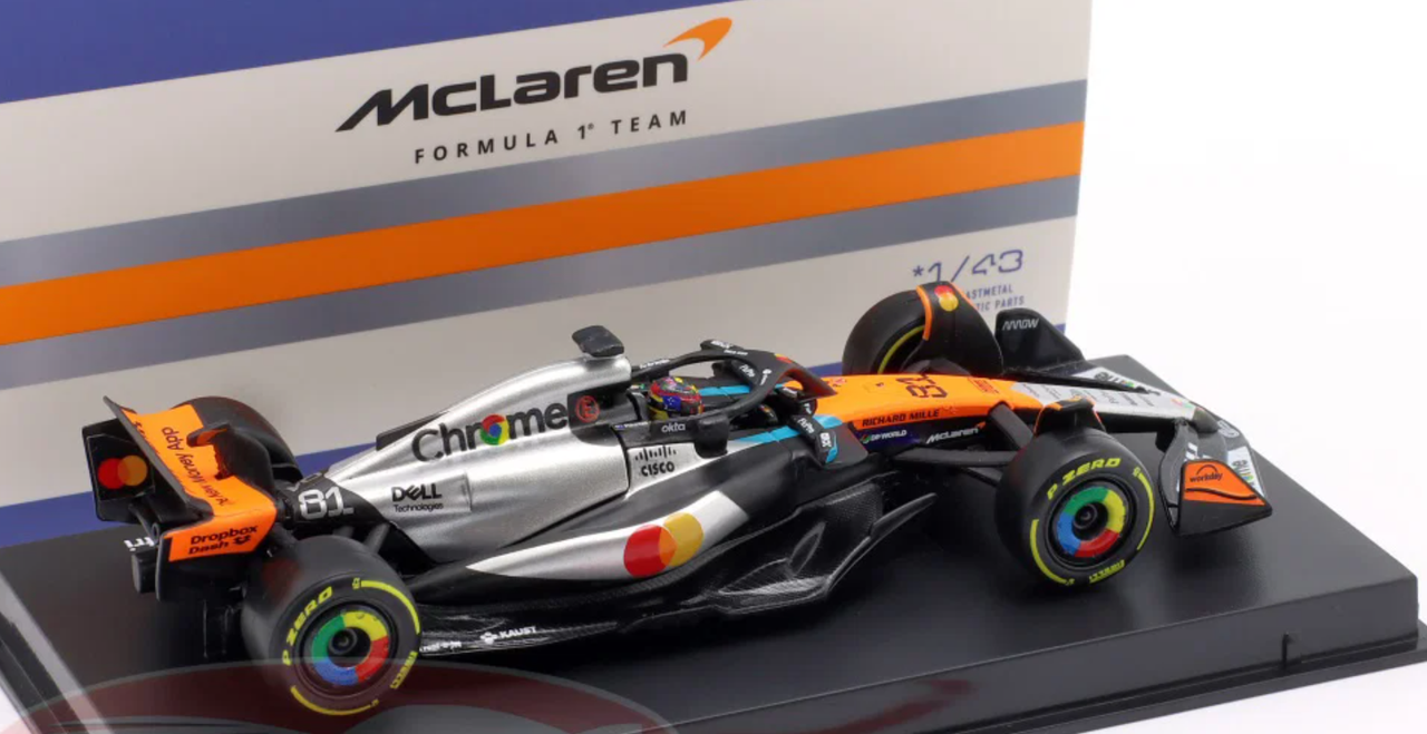1/43 BBurago 2025 Formula 1 Oscar Piastri MCL 39 #81 2nd British GP Car Model
