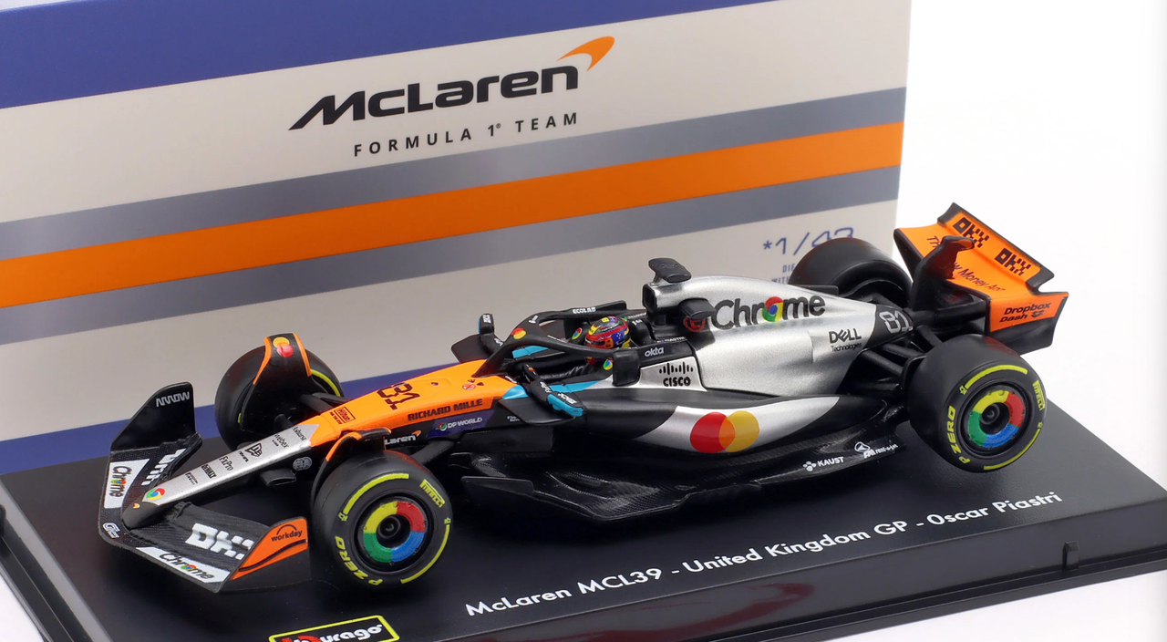 1/43 BBurago 2025 Formula 1 Oscar Piastri MCL 39 #81 2nd British GP Car Model