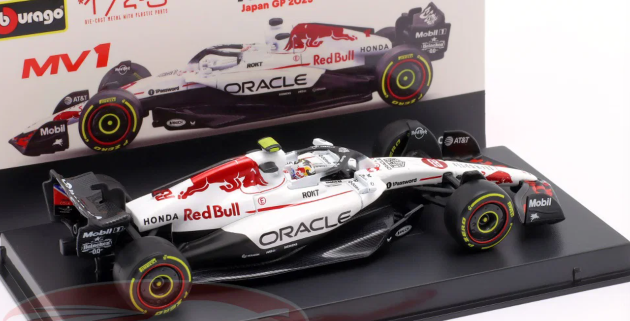 1/43 BBurago 2025 Formula 1 Yuki Tsunoda Red Bull RB21 #22 Japan GP Car Model