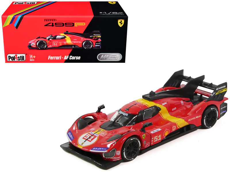1/64 Polistil 2023 Ferrari 499P #51 Winner 24h LeMans 2023 Pier Guidi, Calado, Giovinazzi Car Model