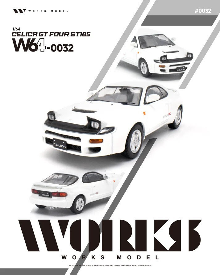 1/64 Works Models Toyota Celica GT Four ST185 (White) Diecast Car Model