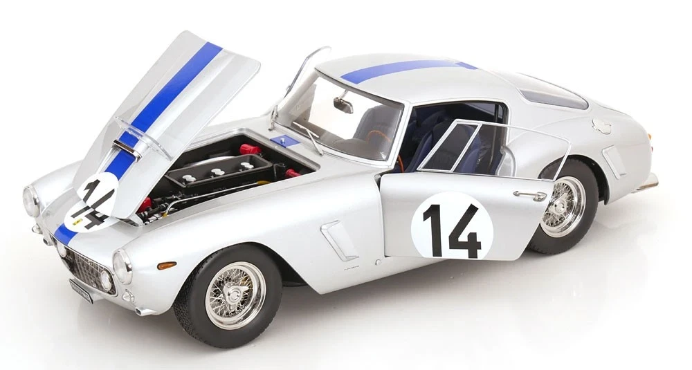 1/12 KK-Scale 1961 Ferrari 250 GT SWB #14 3rd 24h LeMans Pierre Noblet Pierre Noblet, Jean Guichet Diecast Car Model