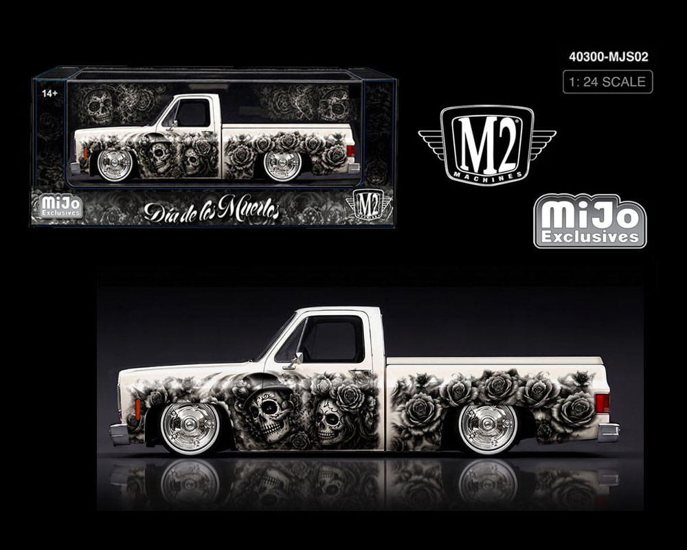 1/24 M2 Machines 1978 Chevrolet C10 Squarebody Custom “Dia De Los Muertos” Diecast Car Model