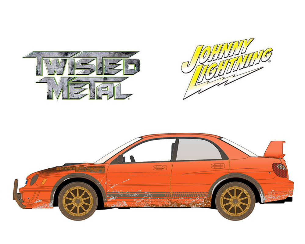 y 1/64 Johnny Lightning 2002 Subaru WRX “Evelyn” Twisted Metal