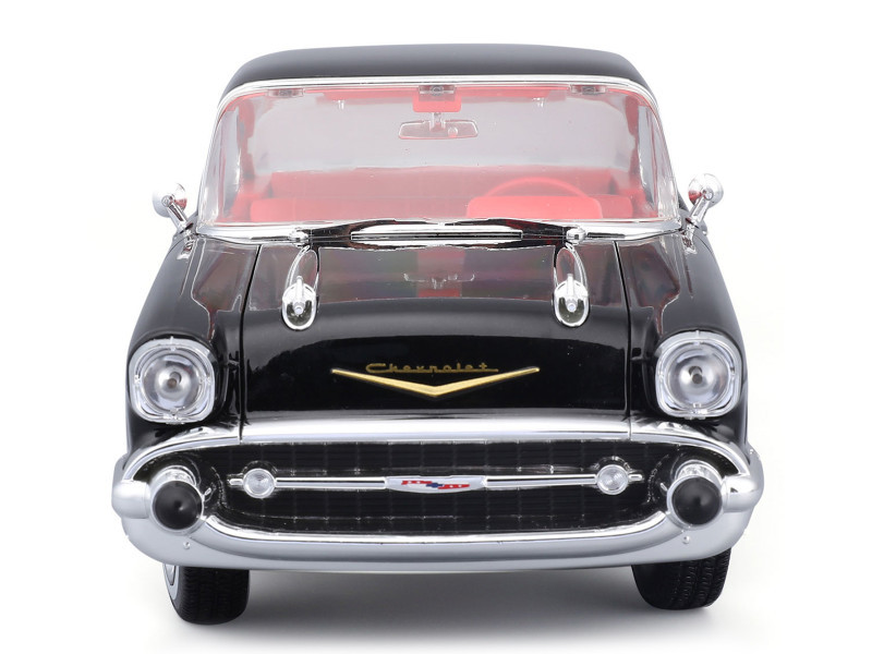 1957 Chevrolet Bel Air Coupe Black with Red Interior "Special Edition" Series 1/18 Diecast Model Car by Maisto