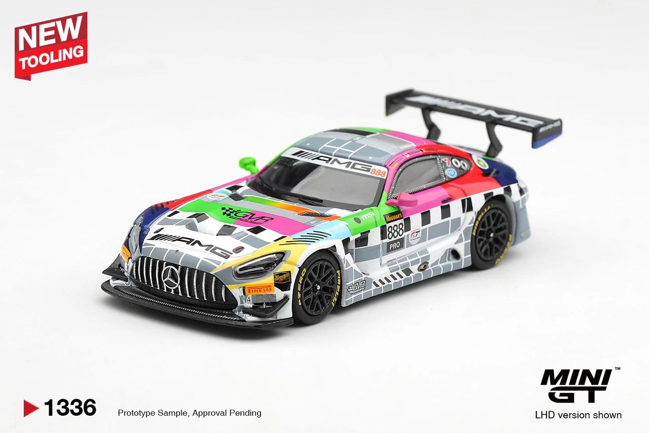 1/64 Mini GT 2025 Mercedes-AMG GT3 #888 Mercedes-AMG Team GMR Meguiar´s Bathurst 12 Hour Diecast Car Model