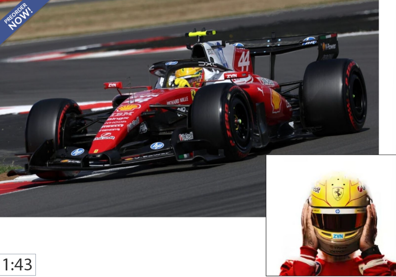 1/43 BBR 2026 Formula 1 British GP Ferrari SF26 3rd Place #44 Lewis Hamilton Car Model with Driver Figure