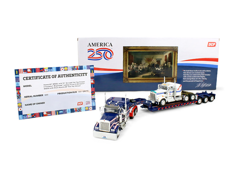 1/64 First Gear Peterbilt Model 379 with 70” Mid-Roof Sleeper & Wilson Silverstar Livestock Trailer National Carriers Diecast Model